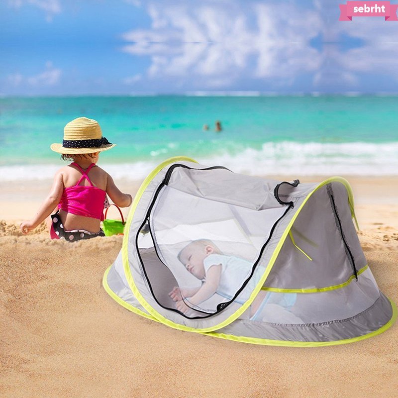 Tenda De Praia Infantil Portátil Para Crianças Multifuncional Mosquiteiro Rede Móvel Bebês Cama Com Zíper E Respirável Ao Ar Livre