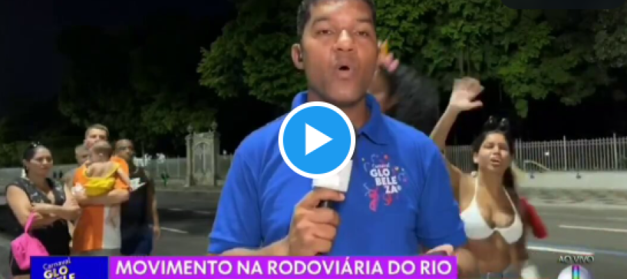 Repórter é atacado e tem celular roubado em entrada ao vivo no Carnaval; Veja vídeo!